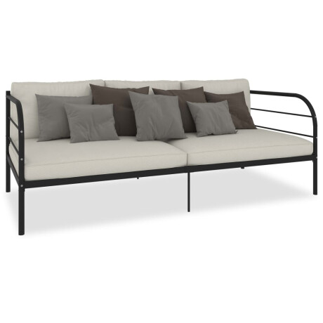 vidaXL Bedbank metaal zwart 90x200 cm afbeelding2 - 1