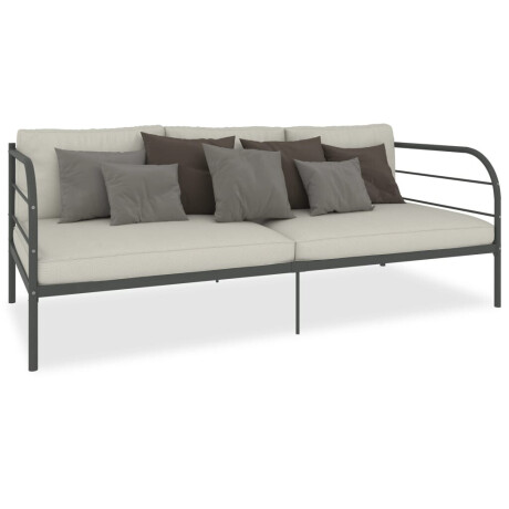 vidaXL Bedbank metaal grijs 90x200 cm afbeelding2 - 1