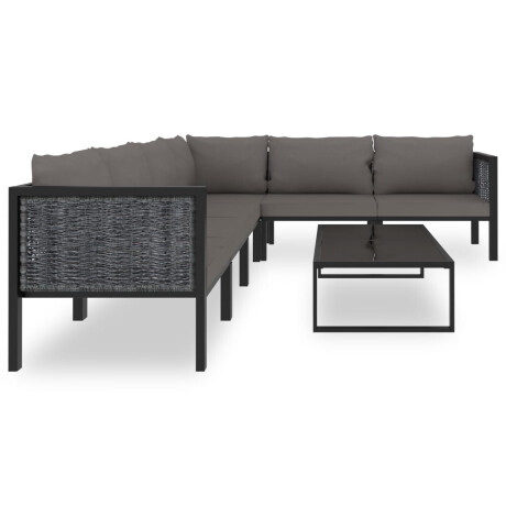 vidaXL 7-delige Loungeset met kussens poly rattan antraciet afbeelding2 - 1