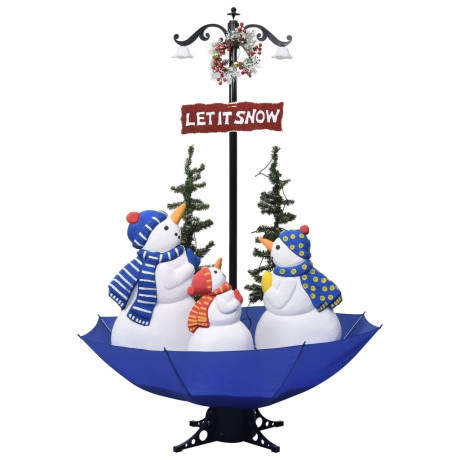 vidaXL Kerstboom sneeuwend met paraplubasis 170 cm PVC blauw afbeelding2 - 1