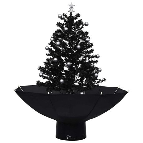 vidaXL Kerstboom sneeuwend met paraplubasis 75 cm PVC zwart afbeelding2 - 1