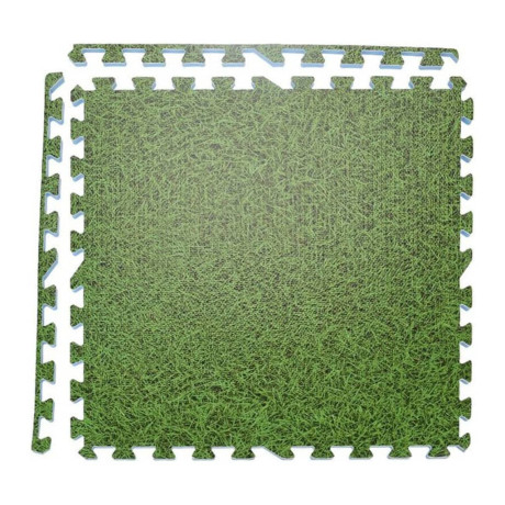 XQ Max Vloermatset 4 st tegels grasprint groen afbeelding2 - 1