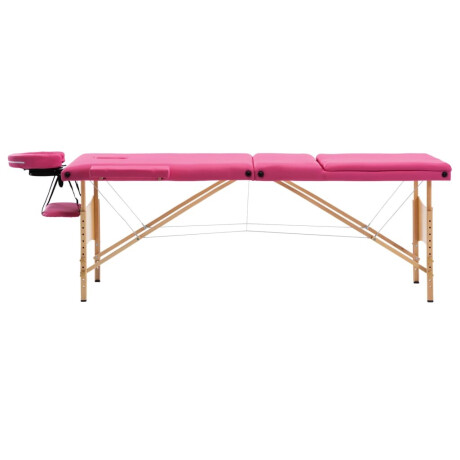 vidaXL Massagetafel inklapbaar 3 zones hout roze afbeelding2 - 1