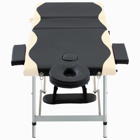 vidaXL Massagetafel inklapbaar 3 zones aluminium zwart en beige afbeelding2 - 1