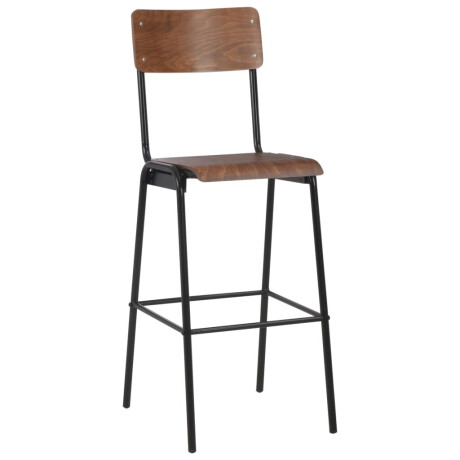 vidaXL Barstoelen 4 st massief multiplex staal afbeelding2 - 1