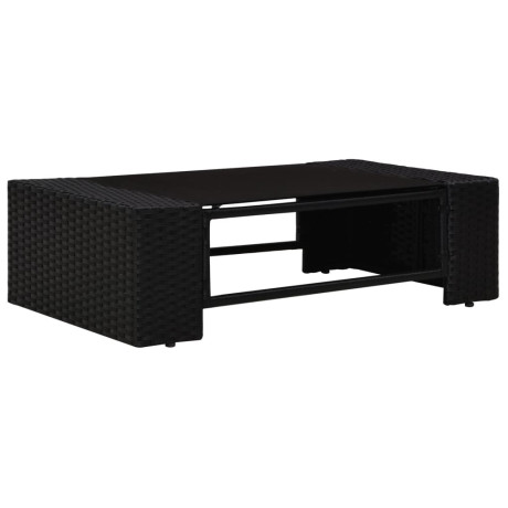 vidaXL 10-delige Loungeset poly rattan zwart afbeelding2 - 1