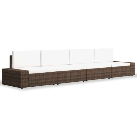 vidaXL 4-delige Loungeset poly rattan bruin afbeelding2 - 1