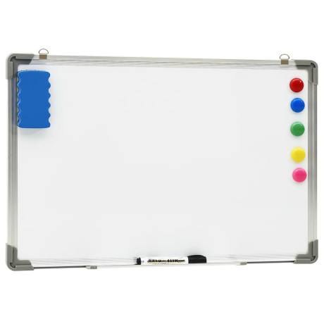 vidaXL Whiteboard magnetisch 50x35 cm staal wit afbeelding2 - 1