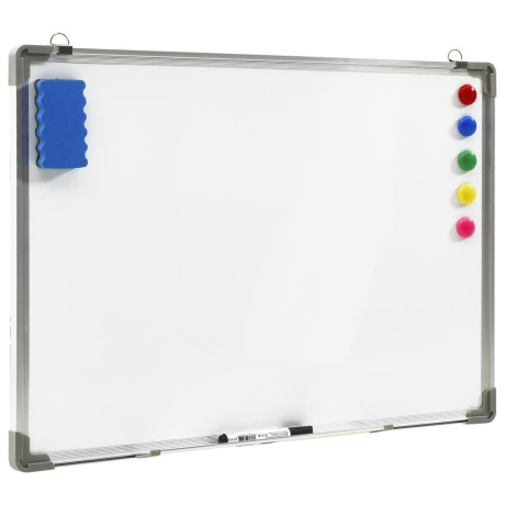 vidaXL Whiteboard magnetisch 70x50 cm staal wit afbeelding2 - 1