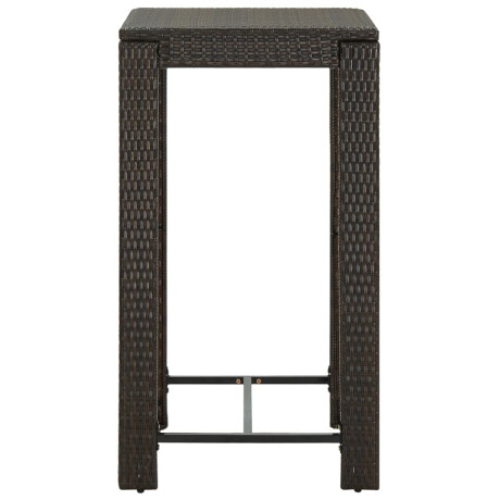 vidaXL Tuinbartafel 60,5x60,5x110,5 cm poly rattan bruin afbeelding2 - 1