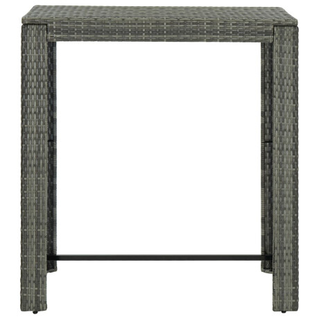 vidaXL Tuinbartafel 100x60,5x110,5 cm poly rattan grijs afbeelding2 - 1