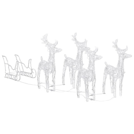 vidaXL Kerstdecoratie rendieren en slee 280x28x55 cm acryl afbeelding2 - 1