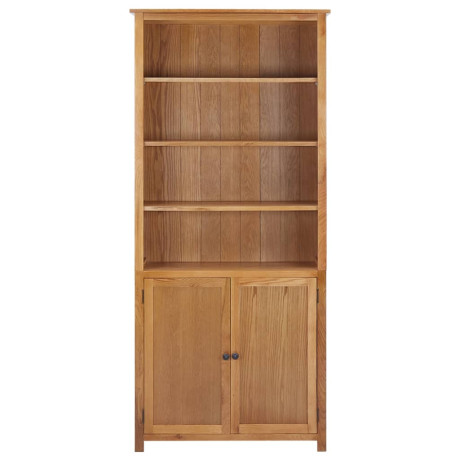 vidaXL Boekenkast met 2 deuren 90x30x200 cm massief eikenhout afbeelding2 - 1