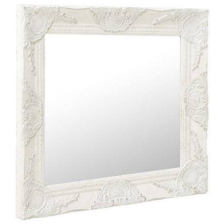 vidaXL Wandspiegel barok stijl 50x50 cm wit afbeelding2 - 1
