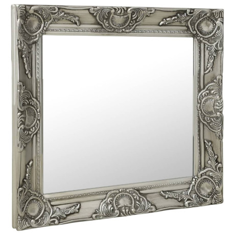 vidaXL Wandspiegel barok stijl 50x50 cm zilverkleurig afbeelding2 - 1