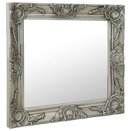 vidaXL Wandspiegel barok stijl 60x60 cm zilverkleurig afbeelding2 - 1