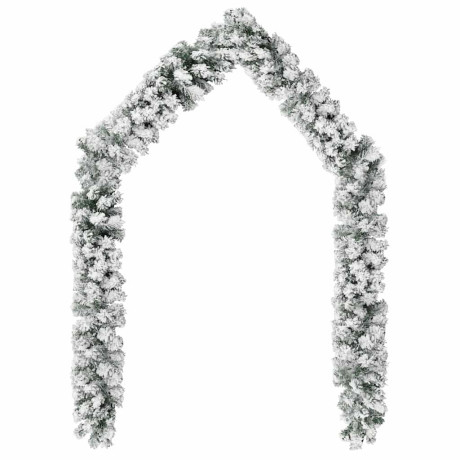 vidaXL Kerstslinger met sneeuw 10 m PVC groen afbeelding2 - 1