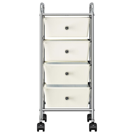 vidaXL Opbergtrolley met 4 lades mobiel kunststof wit afbeelding2 - 1