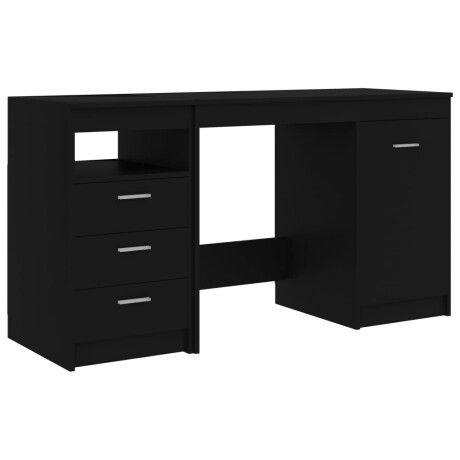 vidaXL Bureau 140x50x76 cm bewerkt hout zwart afbeelding2 - 1
