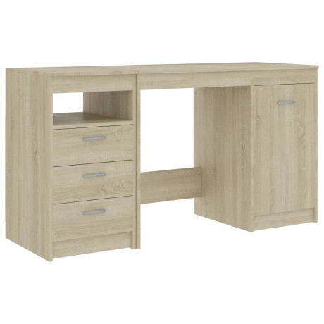 vidaXL Bureau 140x50x76 cm bewerkt hout sonoma eikenkleurig afbeelding2 - 1