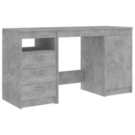 vidaXL Bureau 140x50x76 cm bewerkt hout betongrijs afbeelding2 - 1