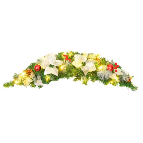 vidaXL Kerstboog met LED-lampjes 90 cm PVC groen afbeelding2 - 1