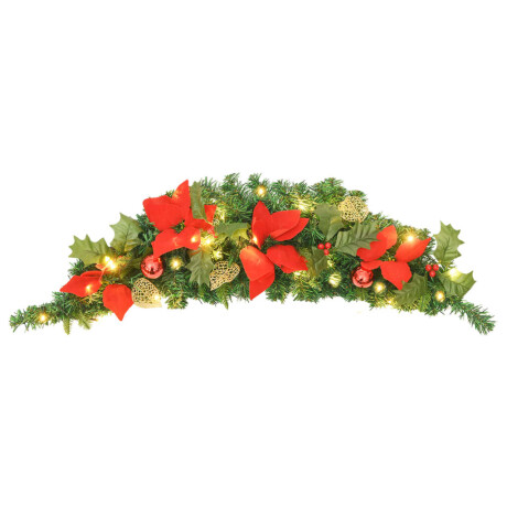 vidaXL Kerstboog met LED-lampjes 90 cm PVC groen afbeelding2 - 1