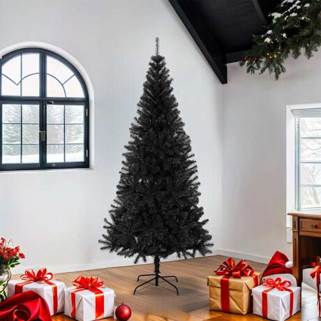 vidaXL Kunstkerstboom met standaard 180 cm PVC zwart afbeelding2 - 1