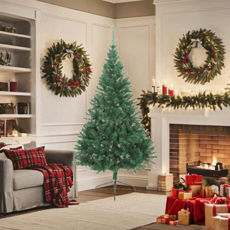 vidaXL Kunstkerstboom met standaard half 180 cm PVC groen afbeelding2 - 1