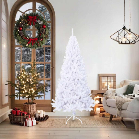 vidaXL Kunstkerstboom met dikke takken 180 cm PVC wit afbeelding2 - 1