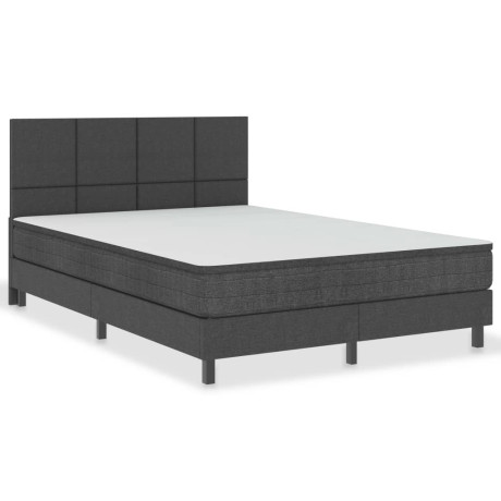 vidaXL Boxspring stof donkergrijs 160x200 cm afbeelding2 - 1