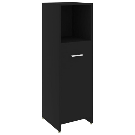 vidaXL Badkamerkast 30x30x95 cm bewerkt hout zwart afbeelding2 - 1