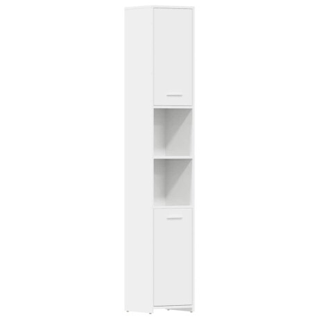 vidaXL Badkamerkast 30x30x183,5 cm bewerkt hout hoogglans wit afbeelding2 - 1