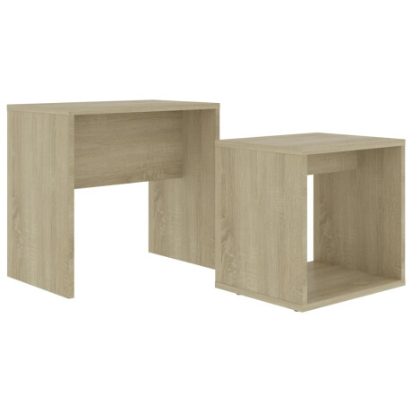 vidaXL Salontafelset 48x30x45 cm bewerkt hout sonoma eikenkleurig afbeelding2 - 1