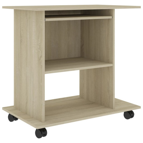 vidaXL Computerbureau 80x50x75 cm bewerkt hout sonoma eikenkleurig afbeelding2 - 1