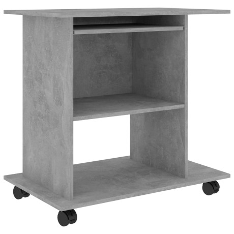 vidaXL Computerbureau 80x50x75 cm bewerkt hout betongrijs afbeelding2 - 1