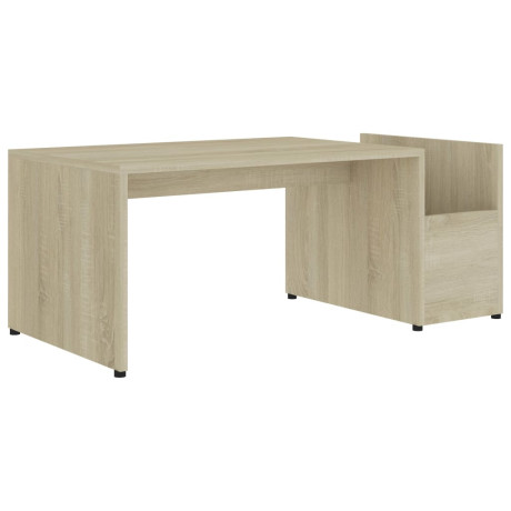 vidaXL Salontafel 90x45x35 cm bewerkt hout sonoma eikenkleurig afbeelding2 - 1