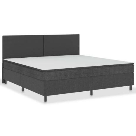 vidaXL Boxspring stof donkergrijs 200x200 cm afbeelding2 - 1