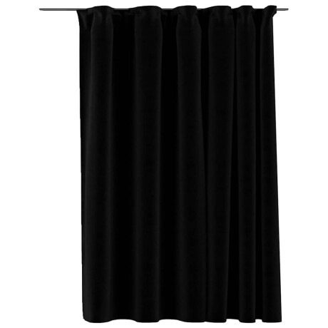 vidaXL Gordijn linnen-look verduisterend met haken 290x245 cm zwart afbeelding2 - 1