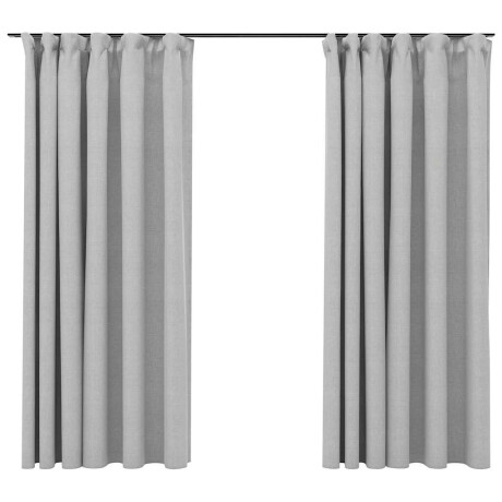 vidaXL Gordijnen linnen-look verduisterend haken 2 st 140x175 cm grijs afbeelding2 - 1