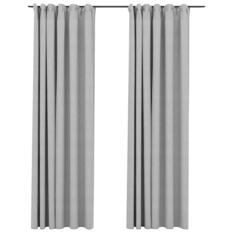 vidaXL Gordijnen linnen-look verduisterend haken 2 st 140x225 cm grijs afbeelding2 - 1