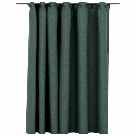 vidaXL Gordijn linnen-look verduisterend met haken 290x245 cm groen afbeelding2 - 1