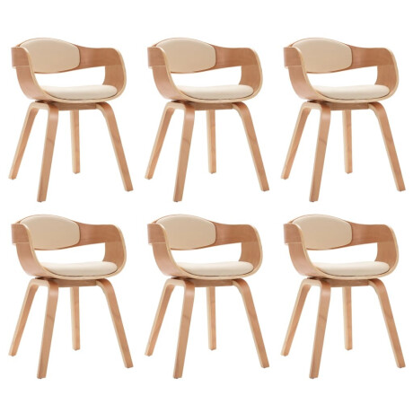 vidaXL Eetkamerstoelen 6 st gebogen hout en kunstleer afbeelding2 - 1