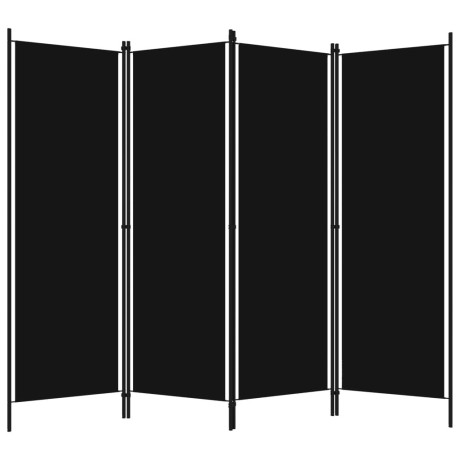vidaXL Kamerscherm met 4 panelen 200x180 cm zwart afbeelding2 - 1