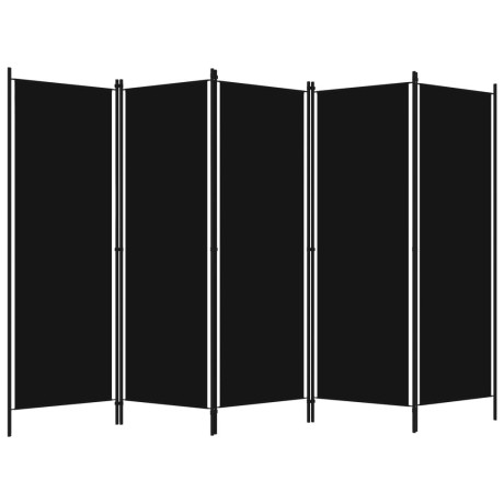 vidaXL Kamerscherm met 5 panelen 250x180 cm zwart afbeelding2 - 1