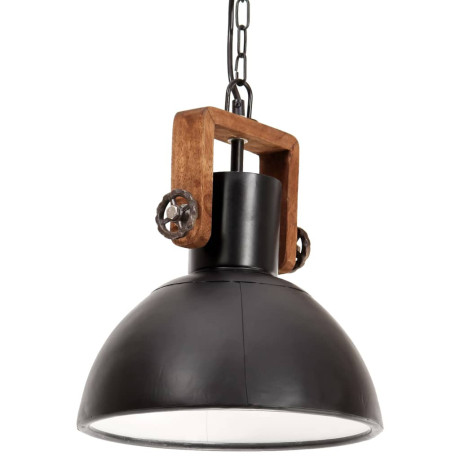 vidaXL Hanglamp industrieel rond 25 W E27 30 cm zwart afbeelding2 - 1