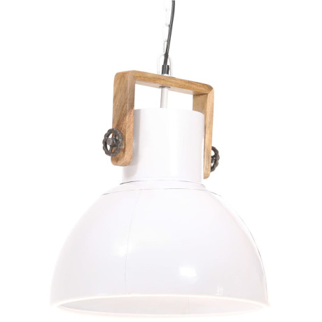 vidaXL Hanglamp industrieel rond 25 W E27 40 cm wit afbeelding2 - 1