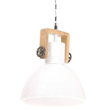 vidaXL Hanglamp industrieel rond 25 W E27 30 cm wit afbeelding2 - 1