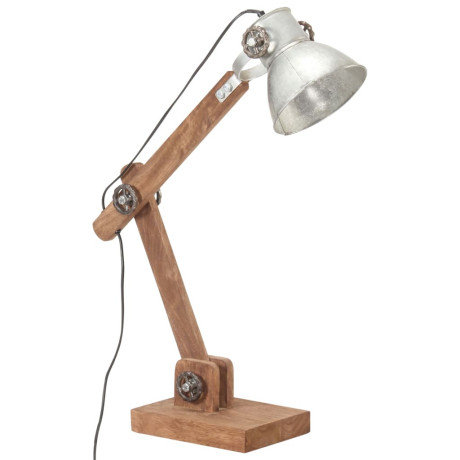 vidaXL Bureaulamp industrieel rond E27 58x18x90 cm zilverkleurig afbeelding2 - 1