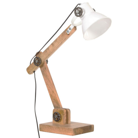 vidaXL Bureaulamp industrieel rond E27 58x18x90 cm wit afbeelding2 - 1